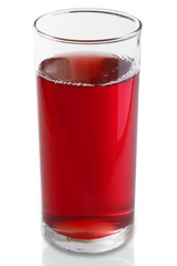 Tall glass of fresh cranberry juice