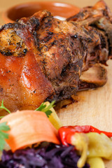 Roasted European pork knuckle