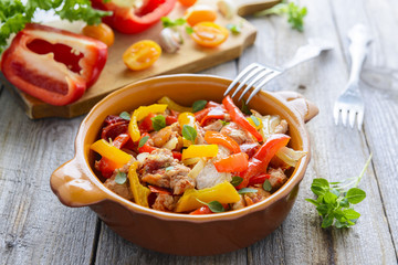 Ragout from turkey and vegetables