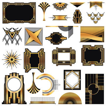 Art Deco Vintage frames and design elements