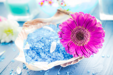 Spa concept aromatic flower bath salt