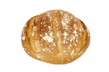 artisan baked bread isolated on white background