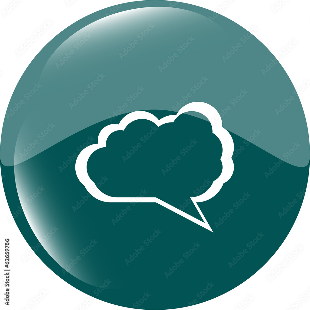 Fototapete abstract cloud on web icon button isolated on white