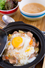 Gyudon, sliced meat with rice fresh egg