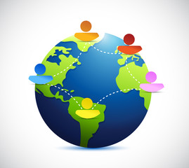 globe people network communication illustration