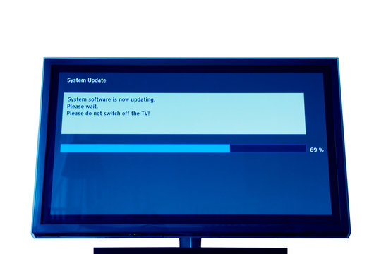 System update software process on a modern television set
