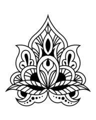 Bold black and white floral persian design