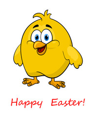 Happy cartoon Easter little chick