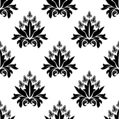 Floral seamless pattern with decorative flowers