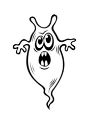 Scary black and white Halloween ghost
