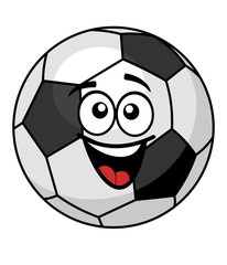 Goofy soccer ball with a big happy smile