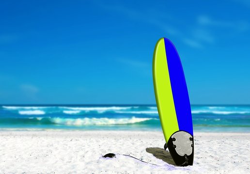 Surf Board on the Beach