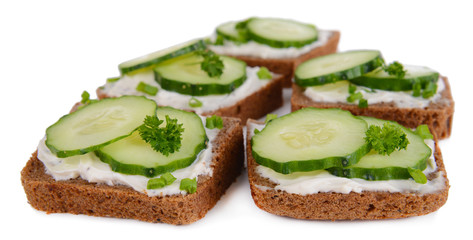 Delicious canapes isolated on white
