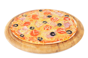 Tasty pizza isolated on white