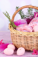 Beautiful Easter composition on wooden table