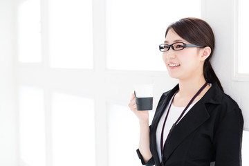 asian businesswoman relaxing in the office