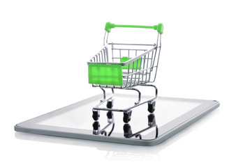 Shopping cart on tablet pc