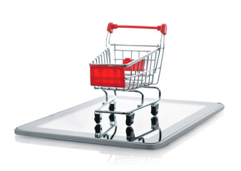 Shopping cart on tablet pc