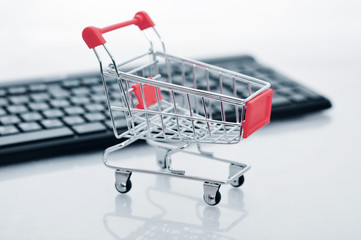 Shopping cart and keyboard