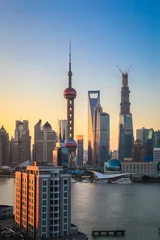 Poster shanghai skyline in sunrise © chungking