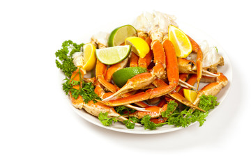 Crab legs. Selective focus on claw.