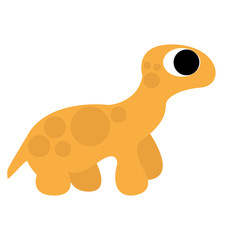 A Vector Cute Cartoon Orange Dinosaur Isolated