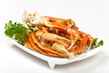 Crab legs with parsley