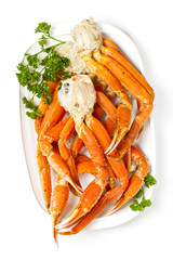Crab legs with parsley