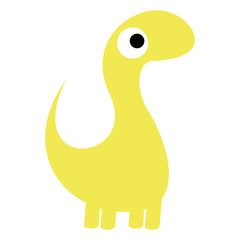 A Vector Cute Cartoon Yellow Dinosaur Isolated