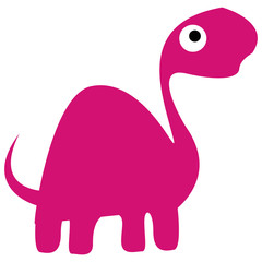 A Vector Cute Cartoon Pink Dinosaur Isolated