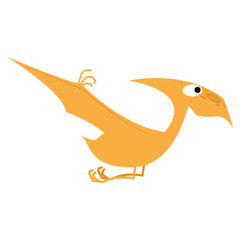 A Vector Cute Cartoon Orange Dinosaur Isolated