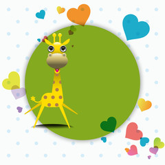 Cute giraffe with love greeting card
