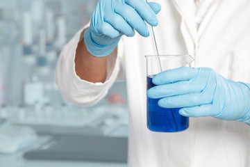 Chemical blue Liquid mix