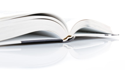open book on white background