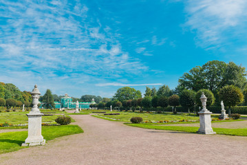 White statues in the Park of Kuskovo. Moscow