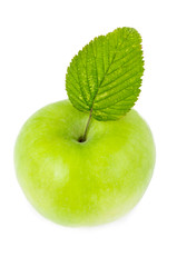 green apple on a white background isolated
