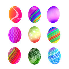 Easter colorful eggs isolated on white background