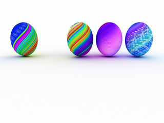 Easter colorful eggs isolated on white background