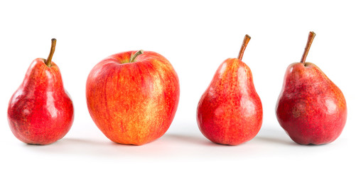  Ripe red apple and pears