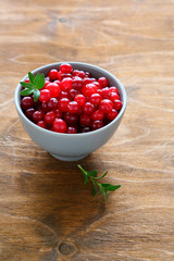 ripe cranberries in a bowl
