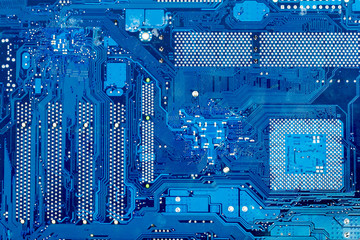 Close up of computer circuit motherboard
