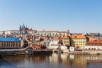 Naklejka na ściany i meble View of the castle and the Vltava River