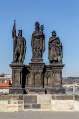 Fototapeta na wymiar Staue on the Charles Bridge in Prague, Czech Republic.