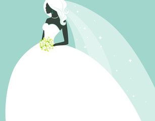 Beautiful bride in white dress