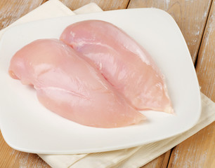 Raw chicken breast fillets