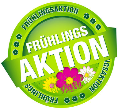 Button Banner "Frühlingsaktion" grün/pink