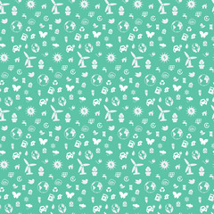 Seamless pattern on environmental issues from a variety of