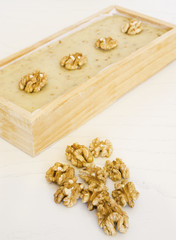 Nougat of nuts, typical Christmas sweet of Spain