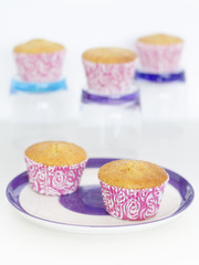 Muffins on white background