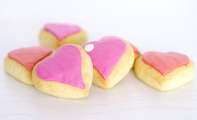 Valentines day cookies decorated with fondant